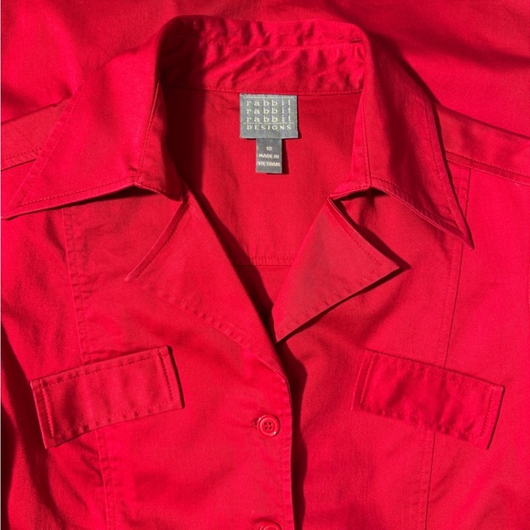 Rabbit Rabbit Rabbit Designs Red Jacket Dress with Button Front & 3/4 Sleeves - Picture 9 of 9